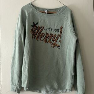 Green 'Let's Get Merry' Sweatshirt